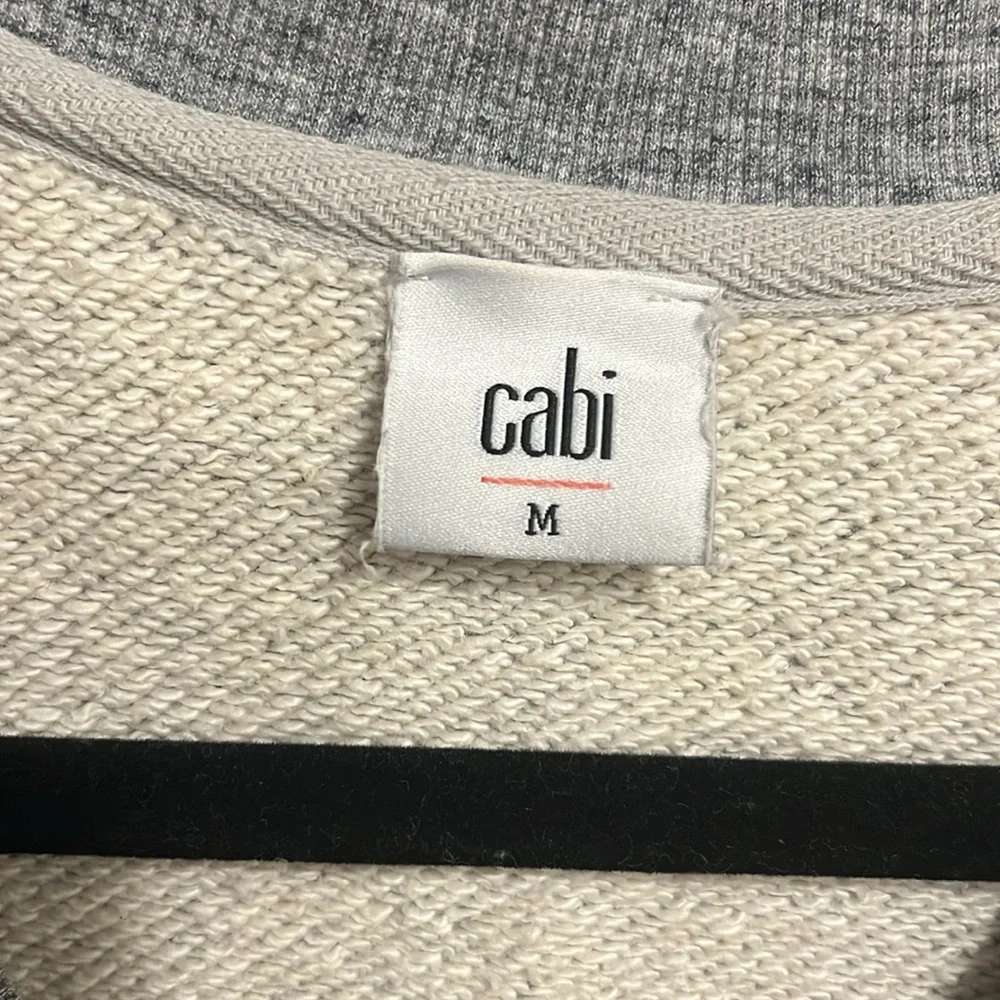 Cabi Brand Fusion Cropped V-Neck Sweatshirt - Med - Picture 2 of 5